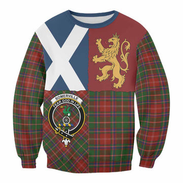 Somerville Crest Tartan Sweatshirt with Lion Rampant Saltire Style