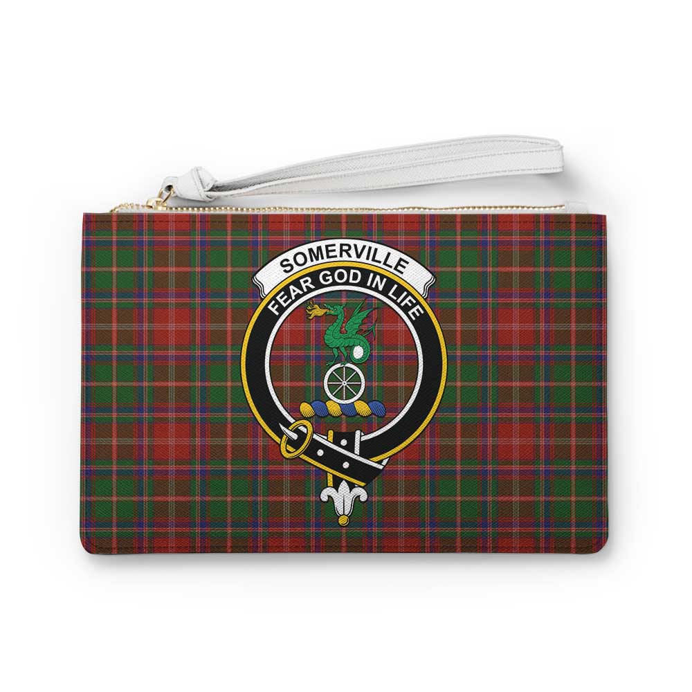Tartan Vibes Clothing Somerville Family Crest Tartan Clutch Bag