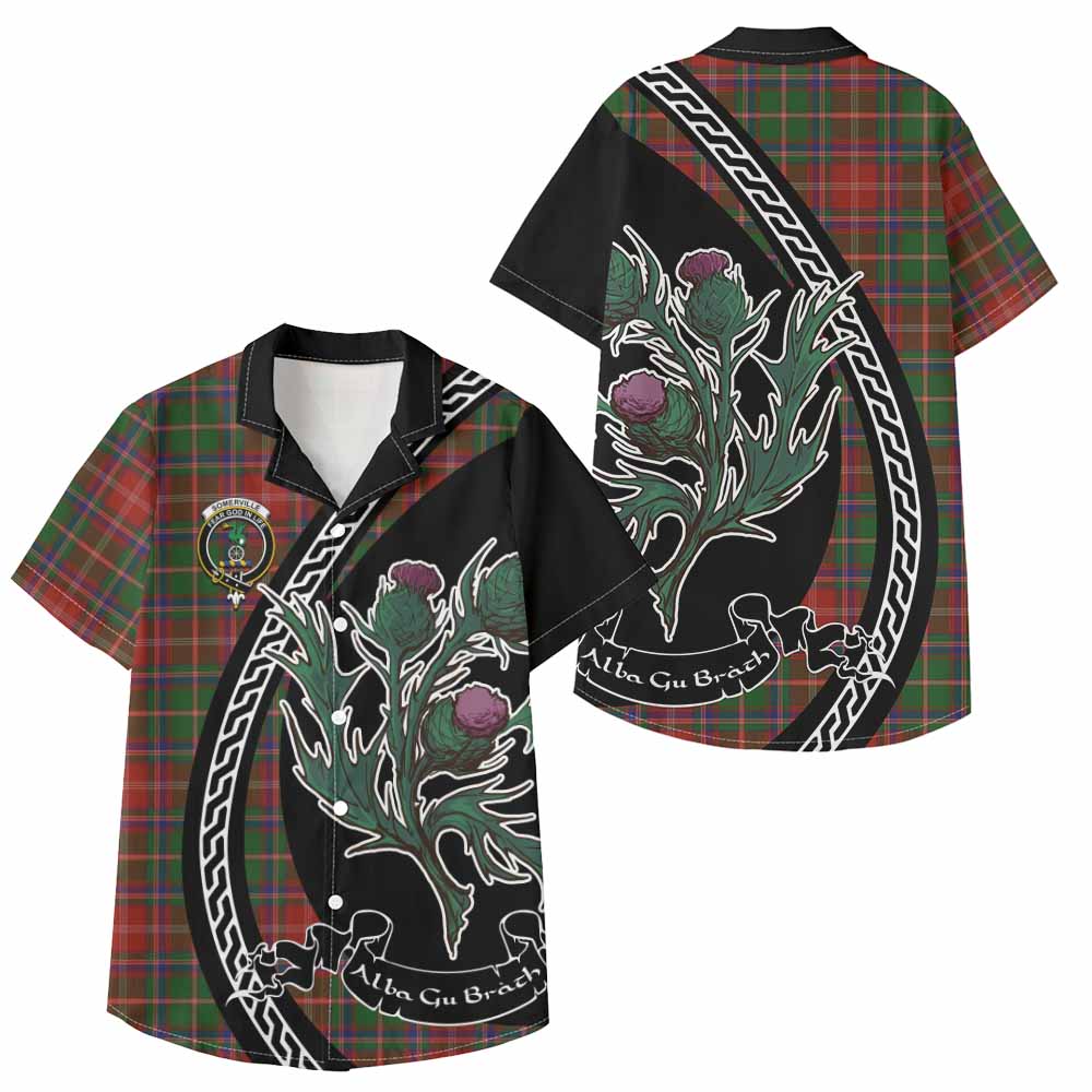 Somerville Family Crest Tartan Kid Hawaiian Shirt Alba Thistle Inspired - Tartan Vibes Clothing