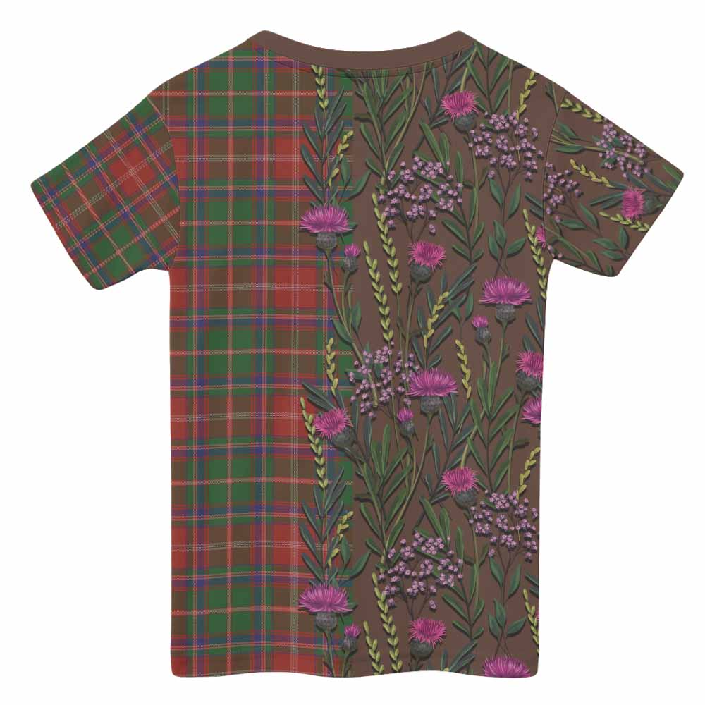 Somerville Family Crest Tartan Kid T-shirt Scottish Thistle Flower Pattern Half Style - Tartan Vibes Clothing