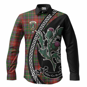 Somerville Family Crest Tartan Long Sleeve Button Shirts Alba Thistle Inspired