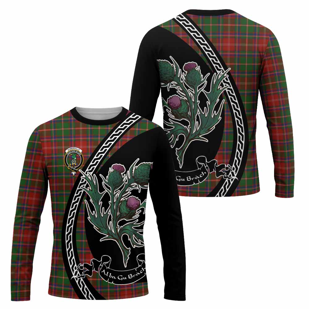 Somerville Family Crest Tartan Long Sleeve T-Shirt Alba Thistle Inspired - Tartan Vibes Clothing