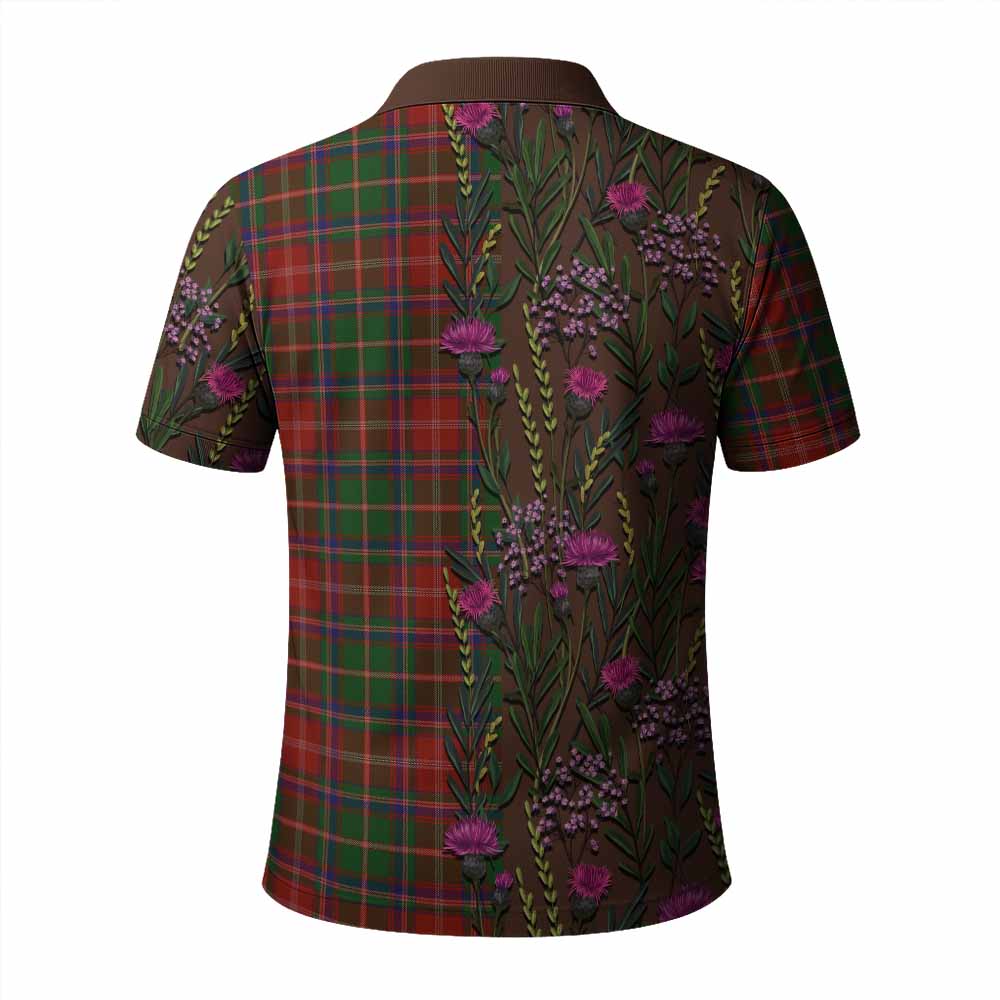Somerville Family Crest Tartan Polo Shirt Scottish Thistle Flower Pattern Half Style - Tartan Vibes Clothing