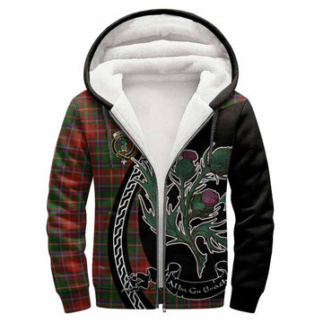 Somerville Family Crest Tartan Sherpa Hoodie Alba Thistle Inspired