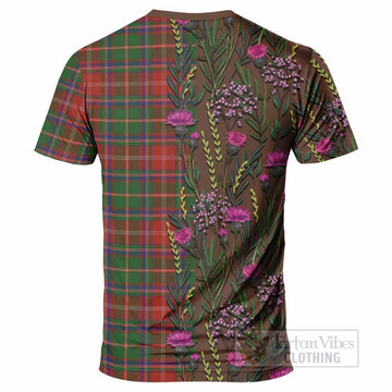Somerville Family Crest Tartan T-Shirt Scottish Thistle Flower Pattern Half Style - Tartan Vibes Clothing