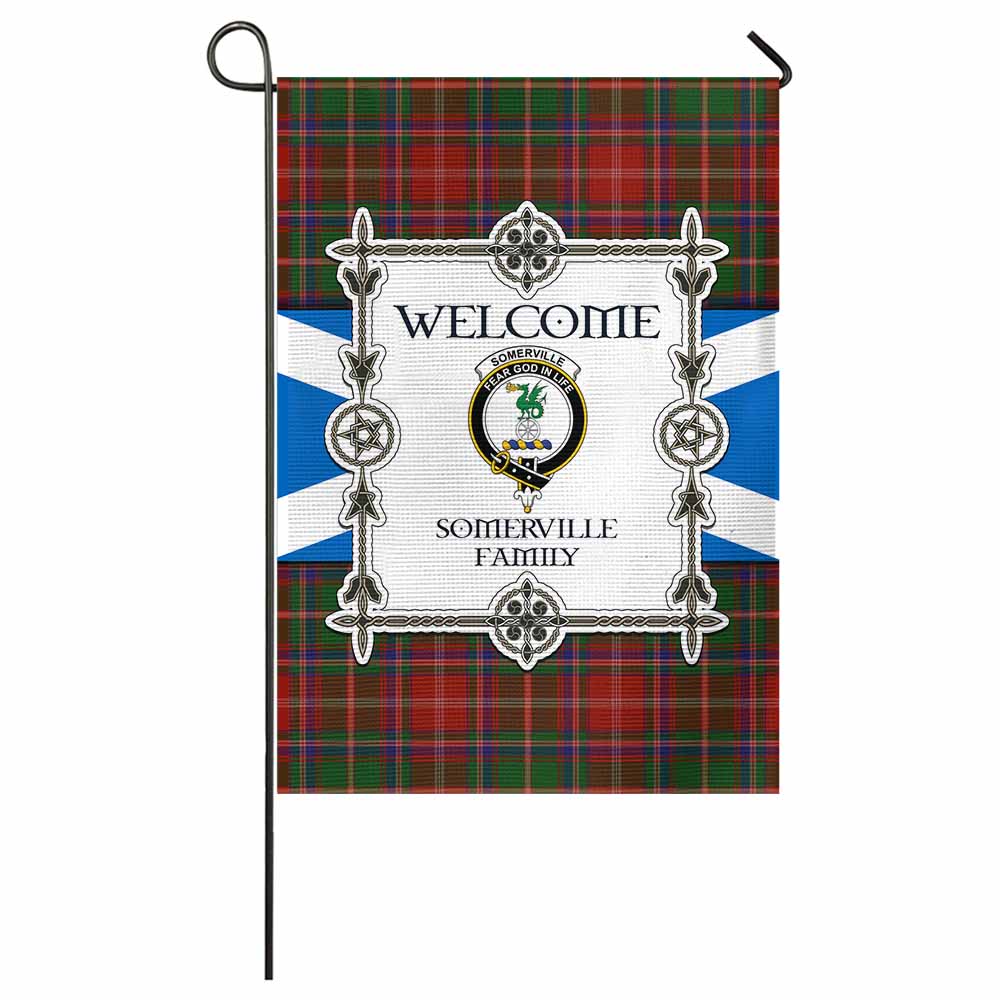Somerville Family Crest Tartan Welcome Garden Flag Saltire Harmony Style - Tartan Vibes Clothing