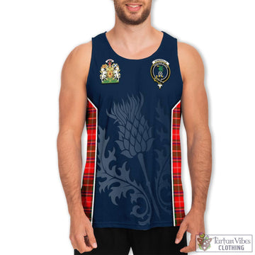 Somerville Modern Tartan Men's Tanks Top with Family Crest and Scottish Thistle Vibes Sport Style