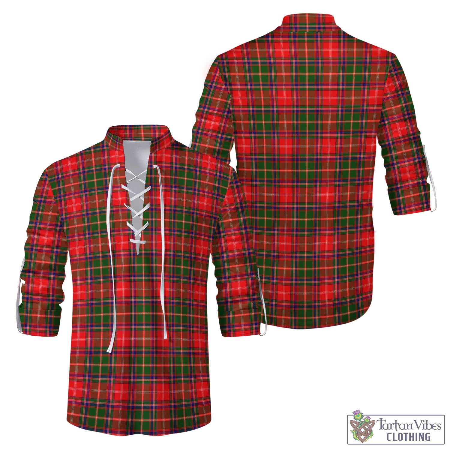 Tartan Vibes Clothing Somerville Modern Tartan Men's Scottish Traditional Jacobite Ghillie Kilt Shirt