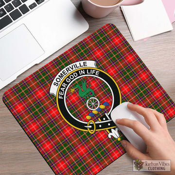 Somerville Modern Tartan Mouse Pad with Family Crest