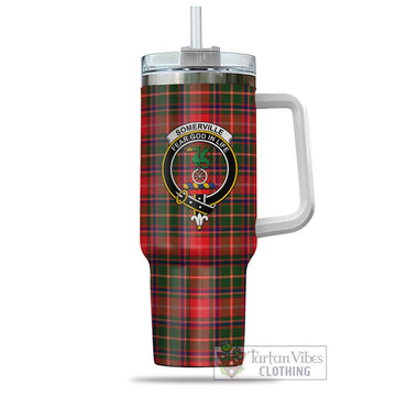 Somerville Modern Tartan and Family Crest Tumbler with Handle