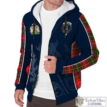 Somerville Modern Tartan Sherpa Hoodie with Family Crest and Scottish Thistle Vibes Sport Style