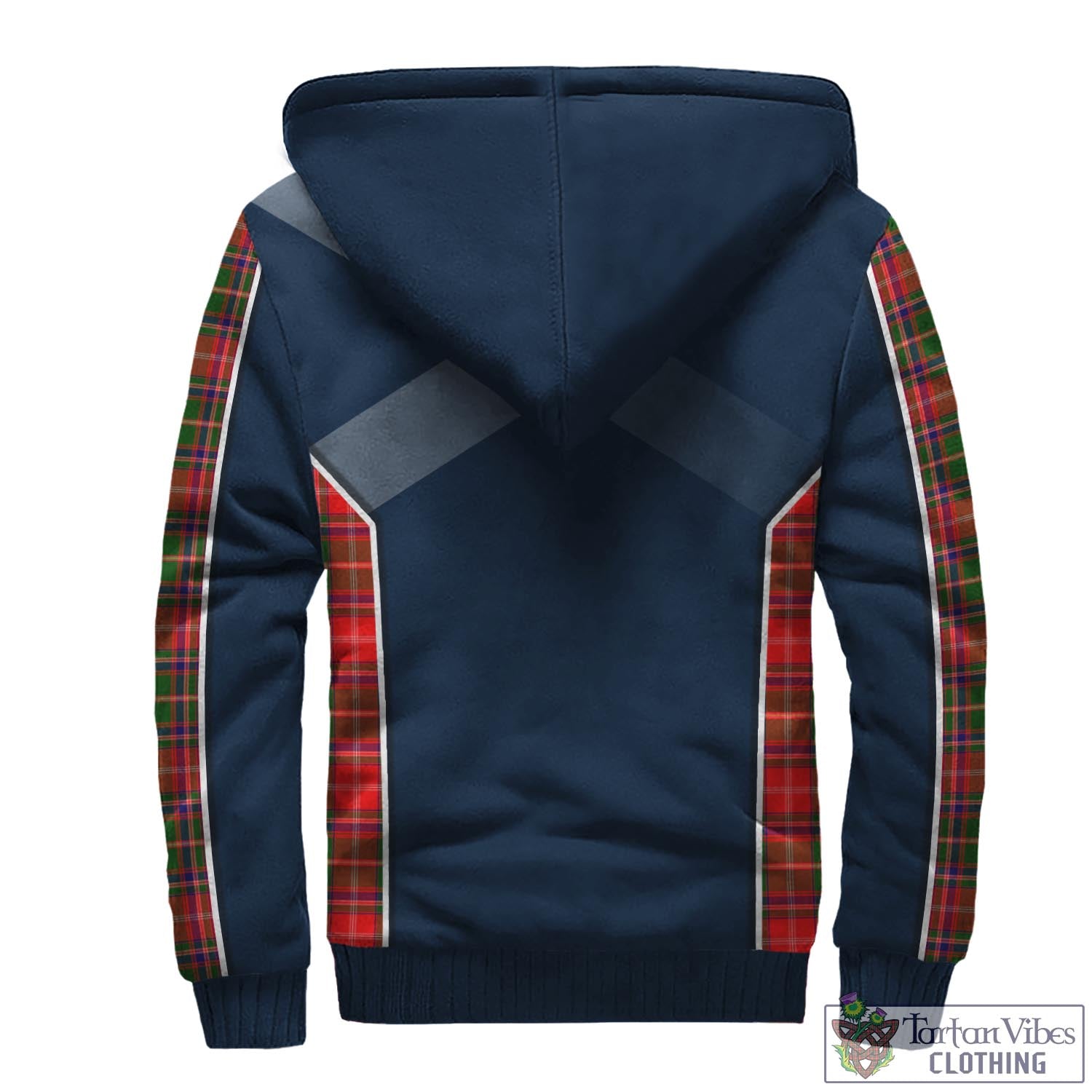 Tartan Vibes Clothing Somerville Modern Tartan Sherpa Hoodie with Family Crest and Scottish Thistle Vibes Sport Style