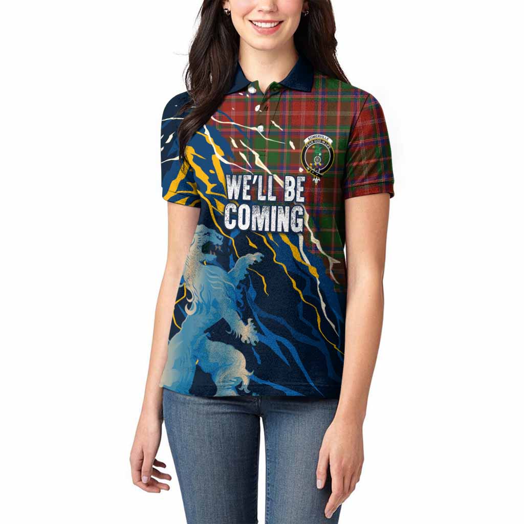 Somerville Scotland Tartan Women Polo Shirt WC2026 Football - We'll Be Coming