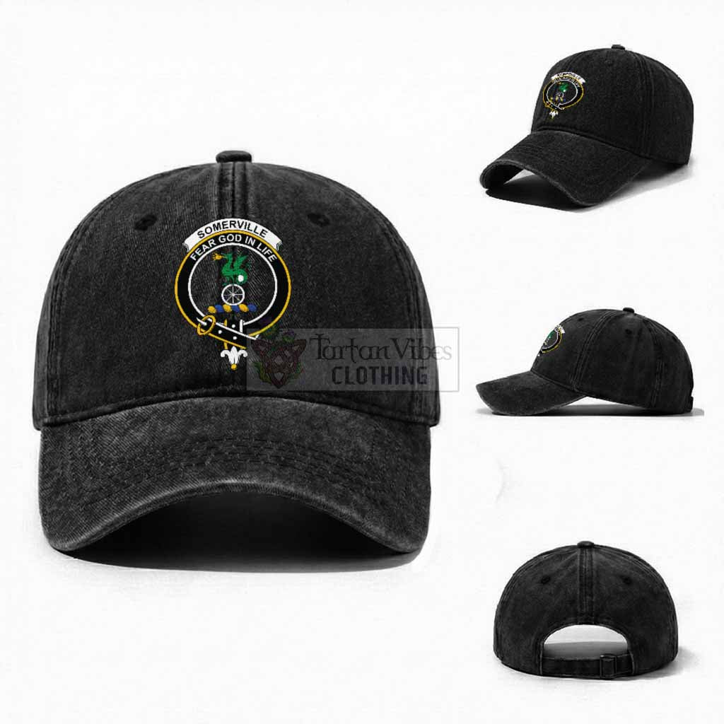 Somerville Scottish Clan Crest Washed Baseball Cap