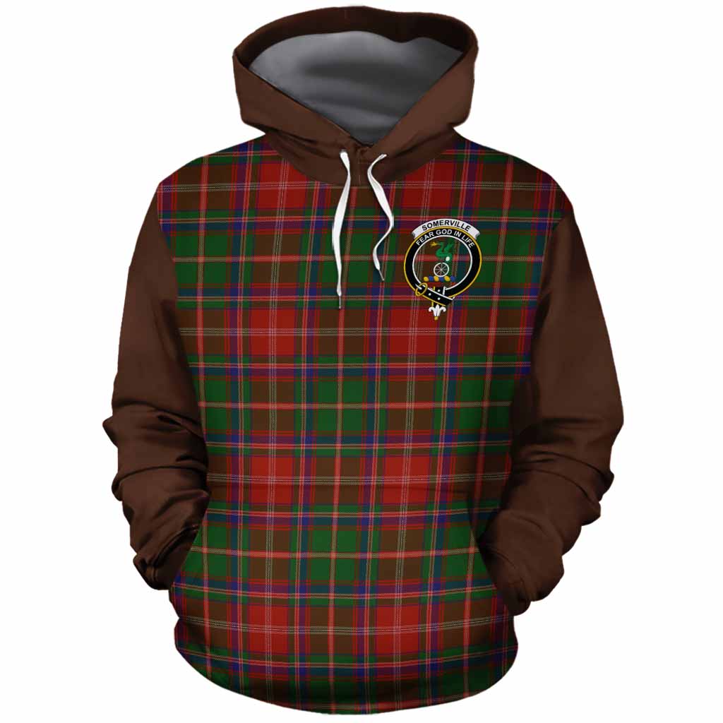 Somerville Tartan Accent Cotton Hoodie with Family Crest