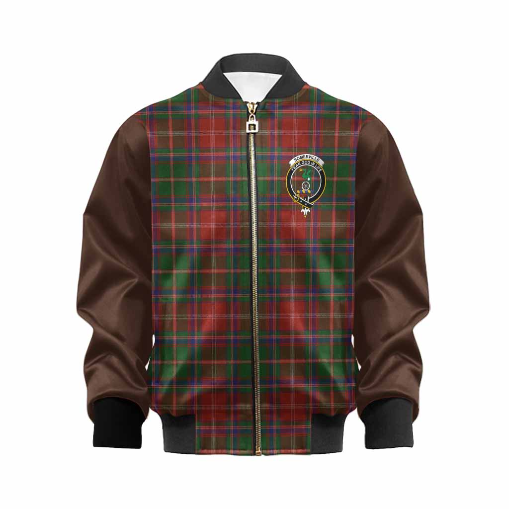 Somerville Tartan Accent Kid Bomber Jacket with Family Crest