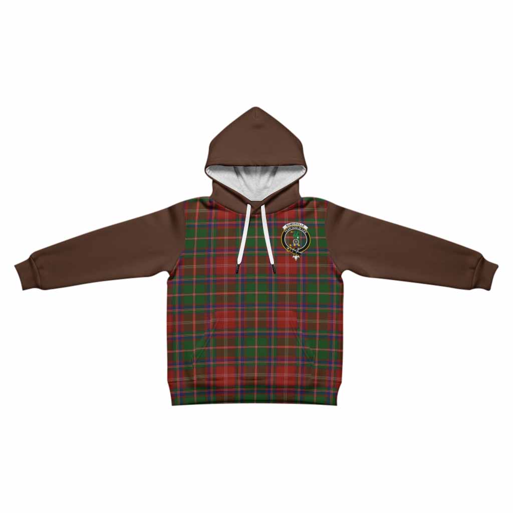 Somerville Tartan Accent Kid Hoodie with Family Crest