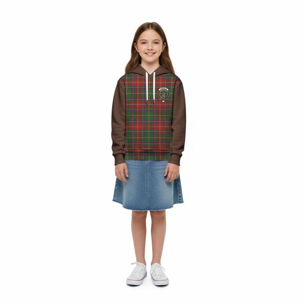 Somerville Tartan Accent Kid Hoodie with Family Crest