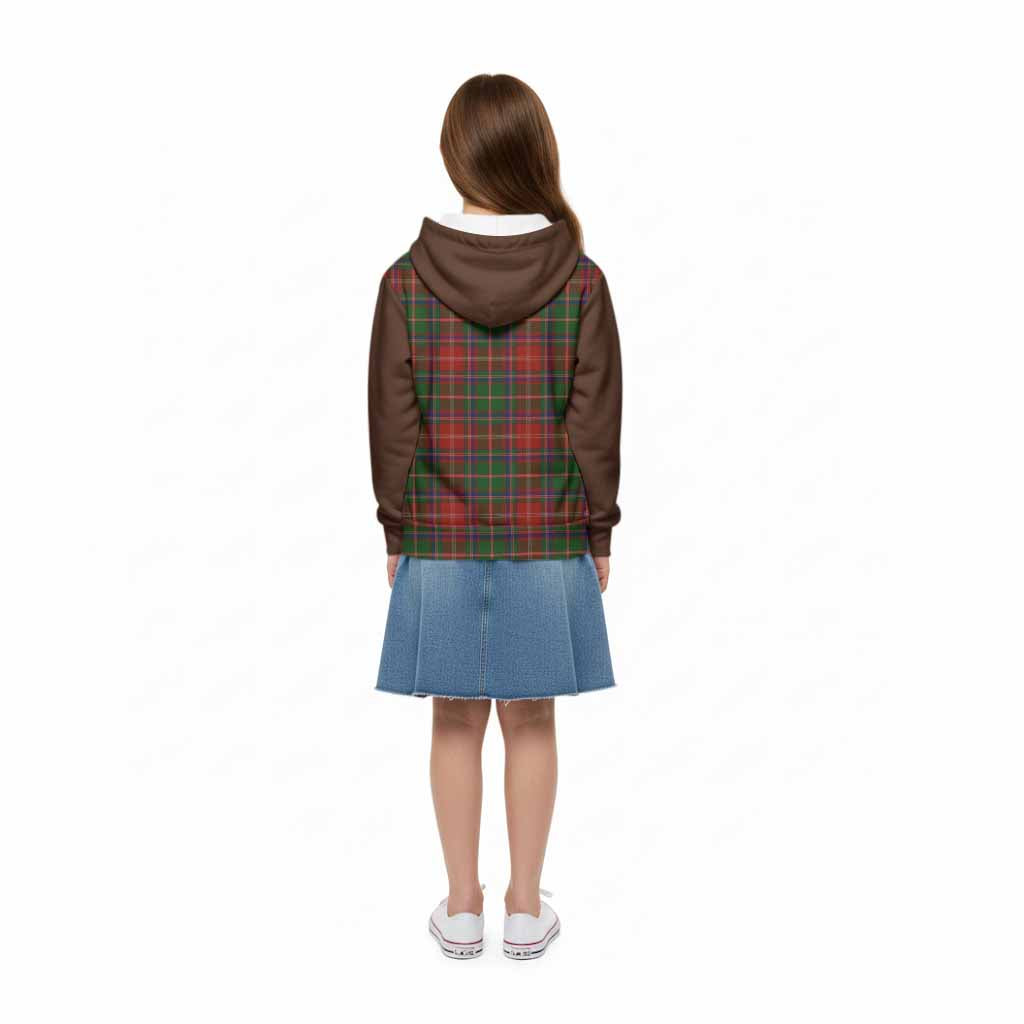 Somerville Tartan Accent Kid Hoodie with Family Crest
