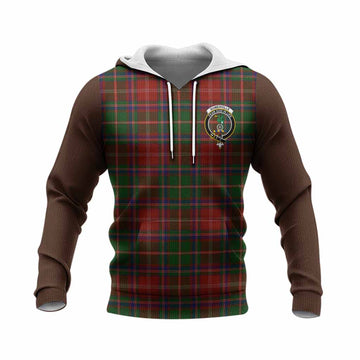 Somerville Tartan Accent Knitted Hoodie with Family Crest