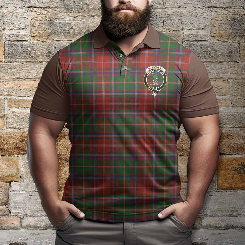 Somerville Tartan Accent Polo Shirt with Family Crest