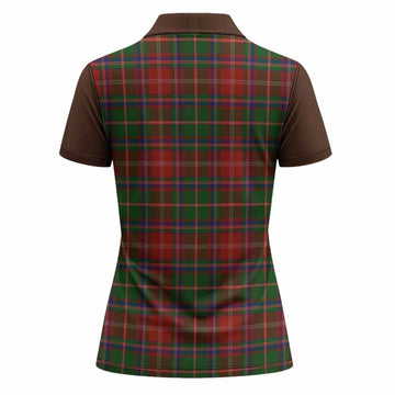 Somerville Tartan Accent Women Polo Shirt with Family Crest