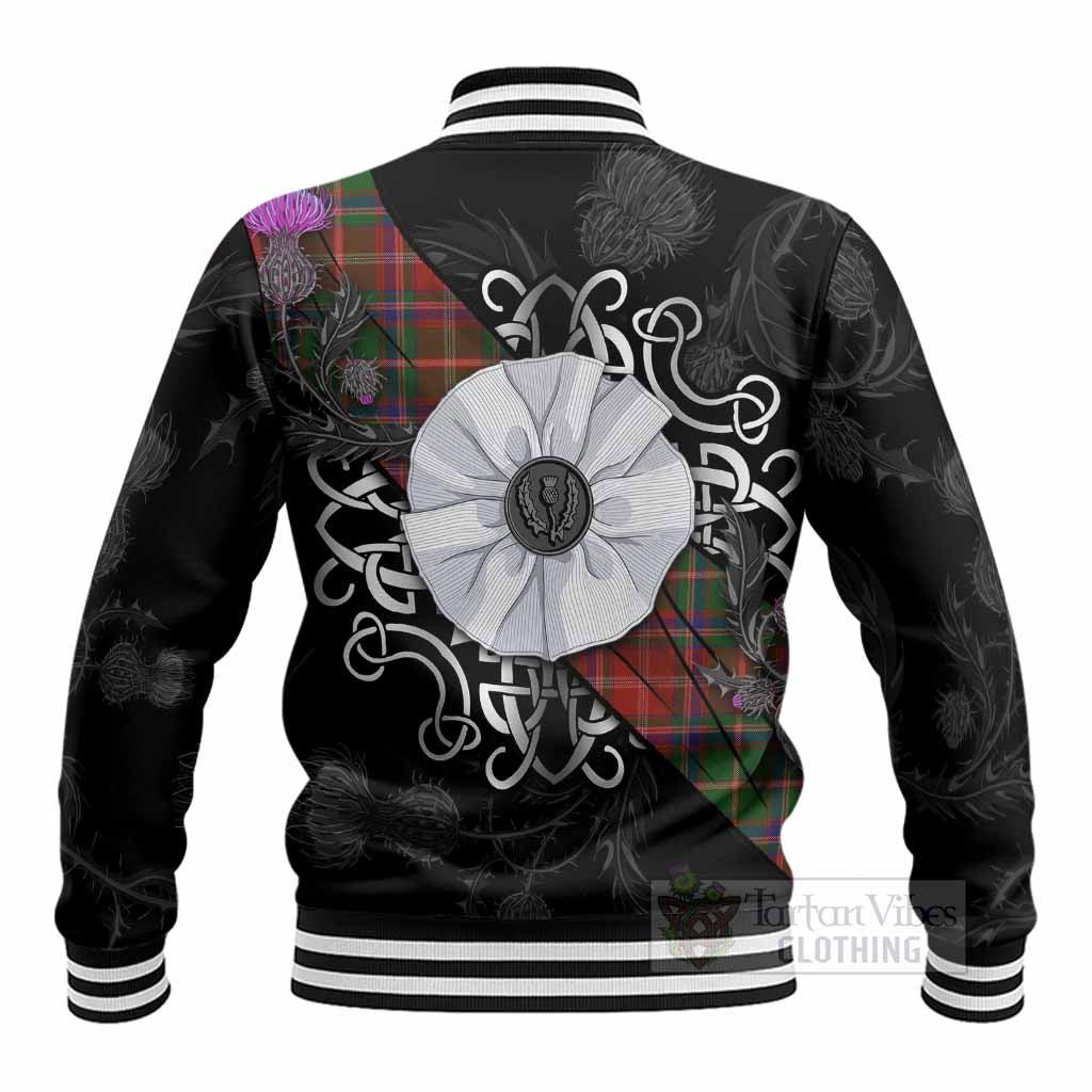Somerville Tartan Baseball Jacket Jacobite White Rose - Tartan Vibes Clothing
