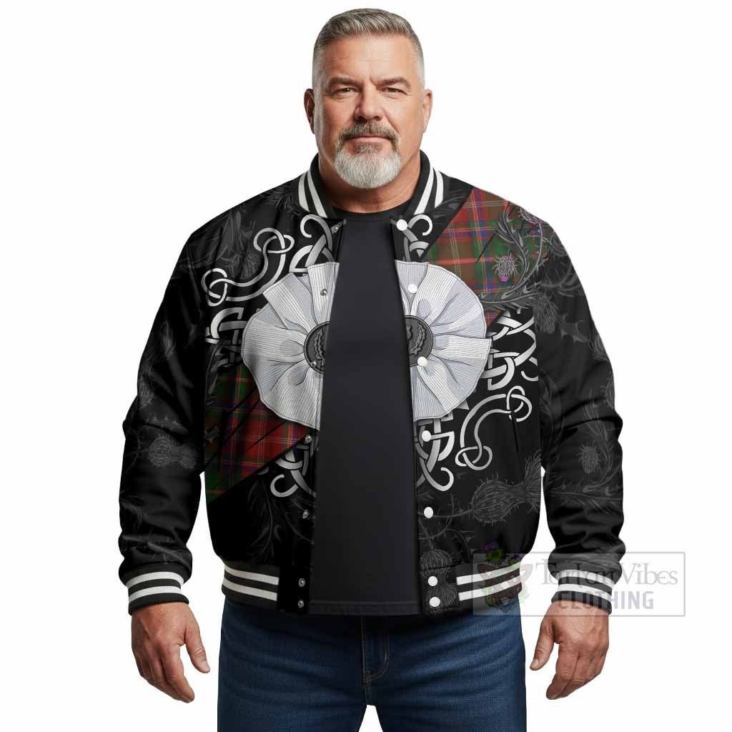 Somerville Tartan Baseball Jacket Jacobite White Rose - Tartan Vibes Clothing