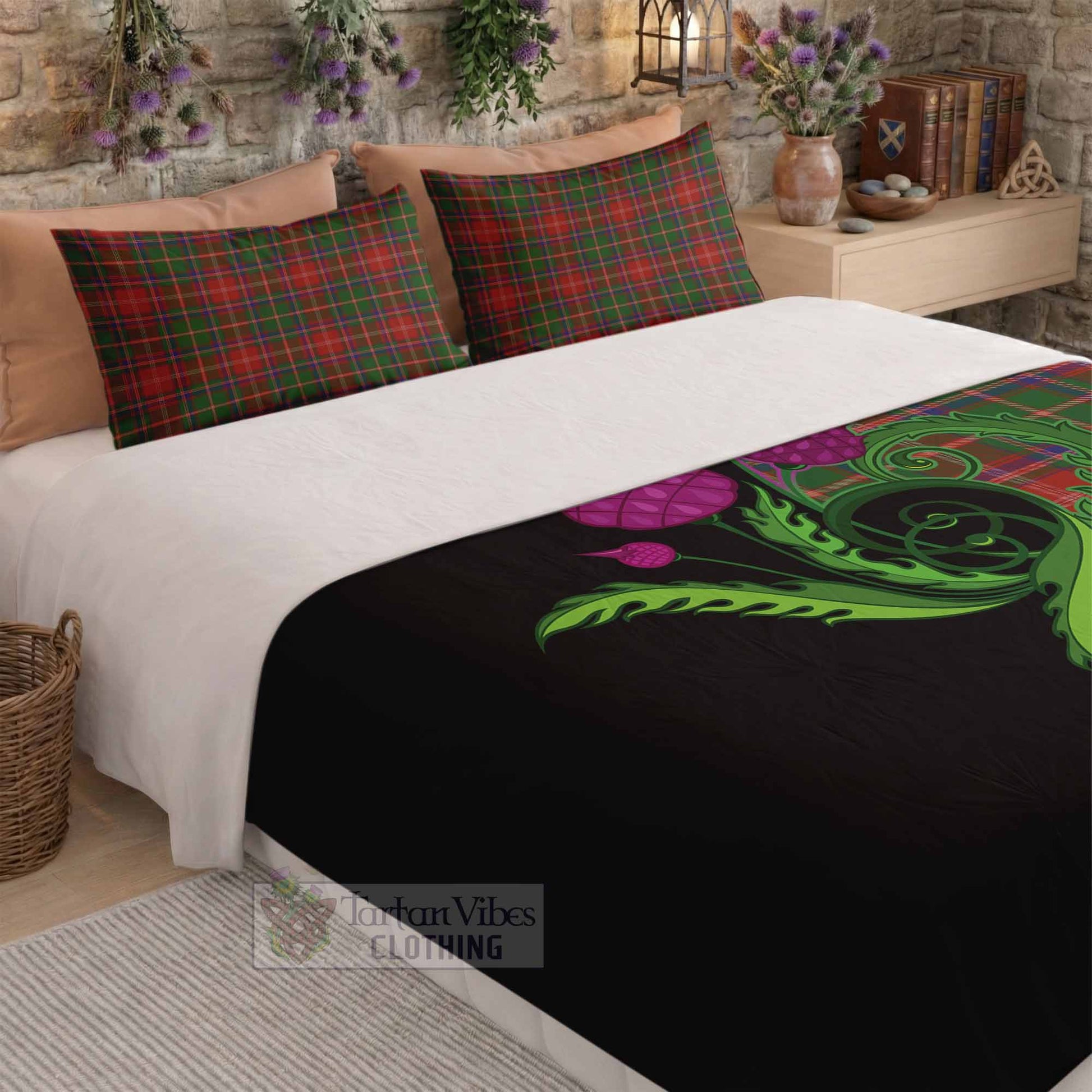 Somerville Tartan Bedding Set Traditional Scottish Thistle - Tartan Vibes Clothing