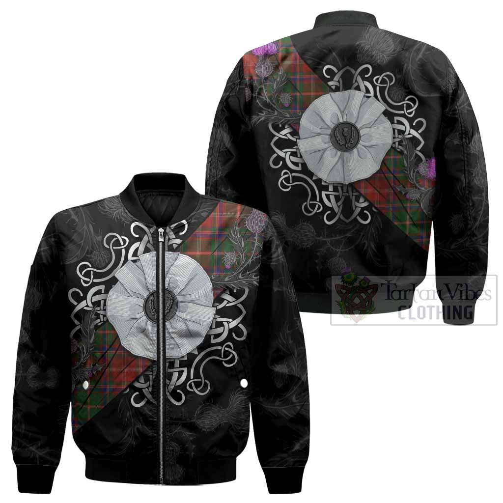 Somerville Tartan Bomber Jacket Jacobite White Rose - Tartan Vibes Clothing