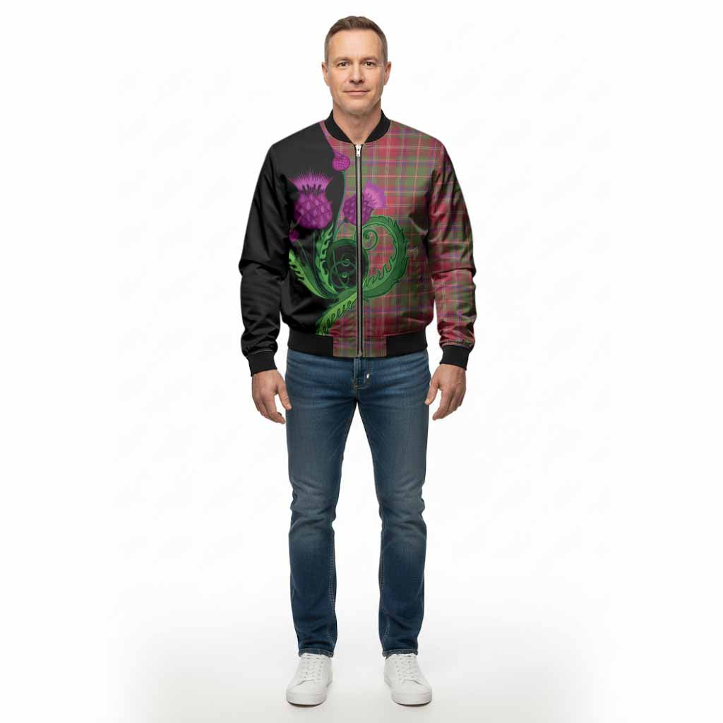 Somerville Tartan Bomber Jacket Traditional Scottish Thistle