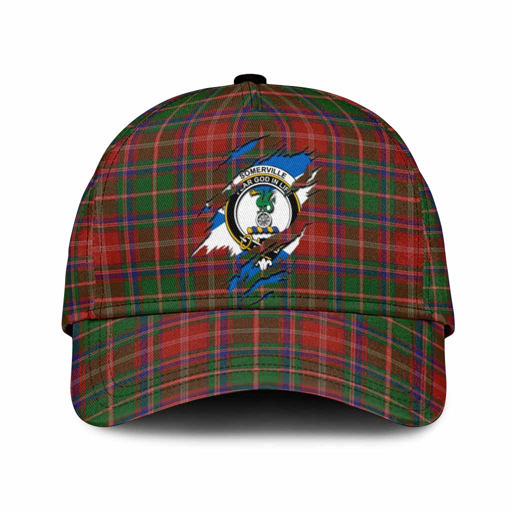 Somerville Tartan Classic Cap with Family Crest In Me Style