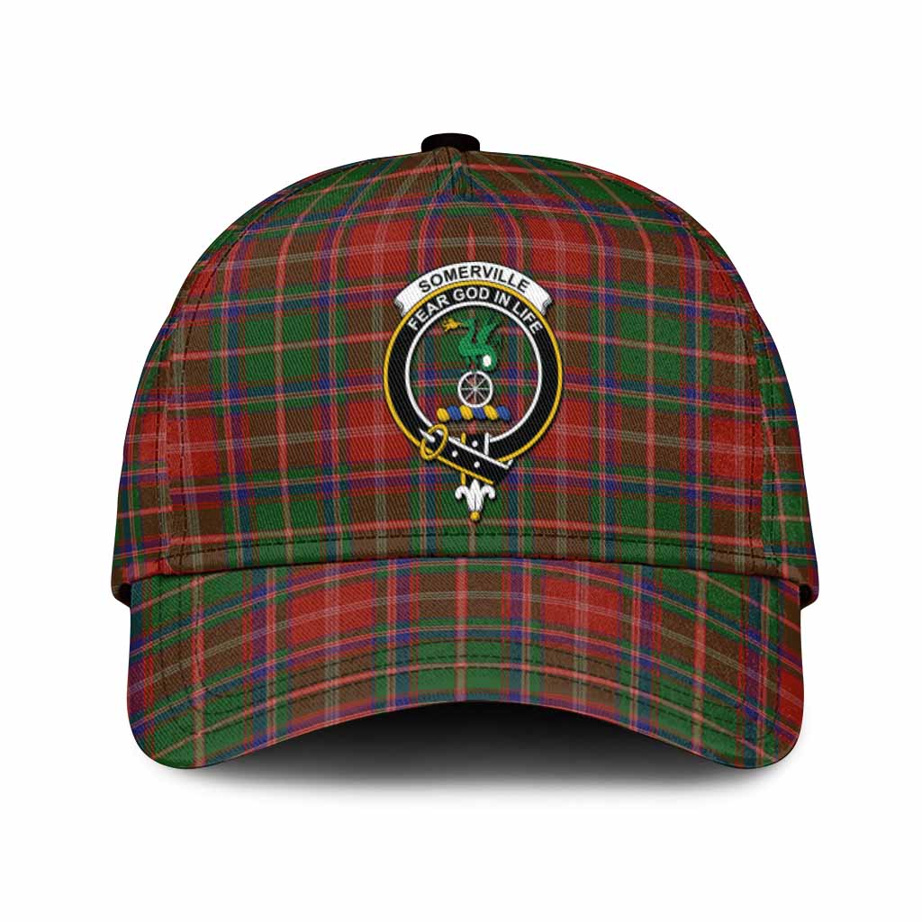 Somerville Tartan Classic Cap with Family Crest