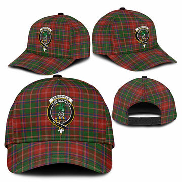 Somerville Tartan Classic Cap with Family Crest