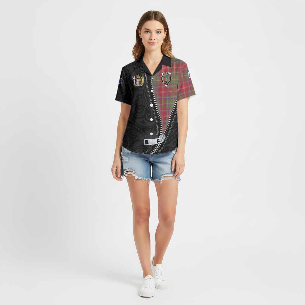 Somerville Tartan Cotton Hawaiian Shirt New Zealand Pattern Unique Zipper Stylized
