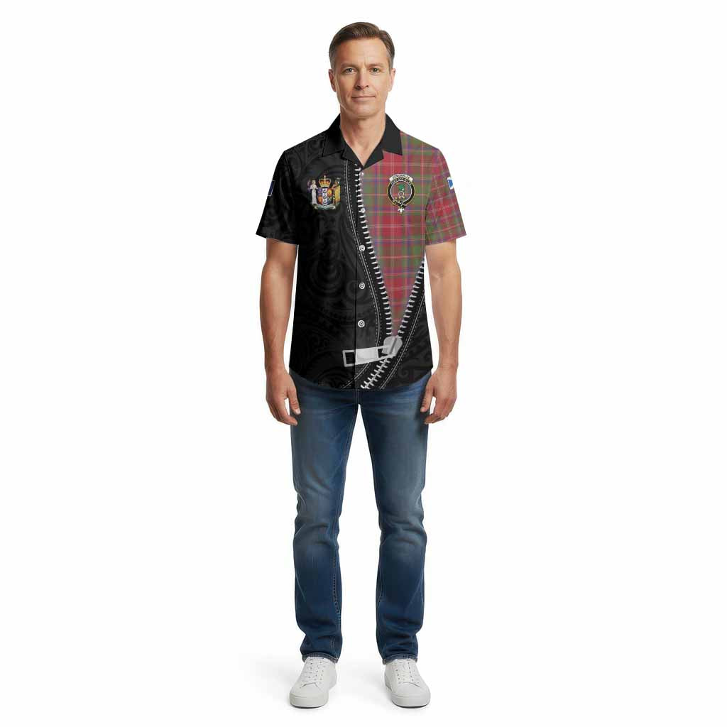 Somerville Tartan Cotton Hawaiian Shirt New Zealand Pattern Unique Zipper Stylized