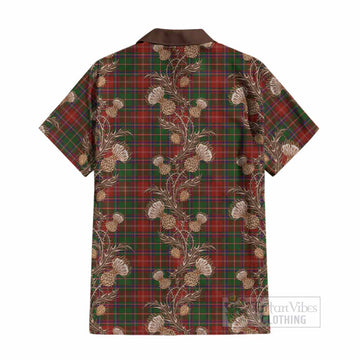 Somerville Tartan Cotton Hawaiian Shirt Seamless Scottish Thistle Flowers