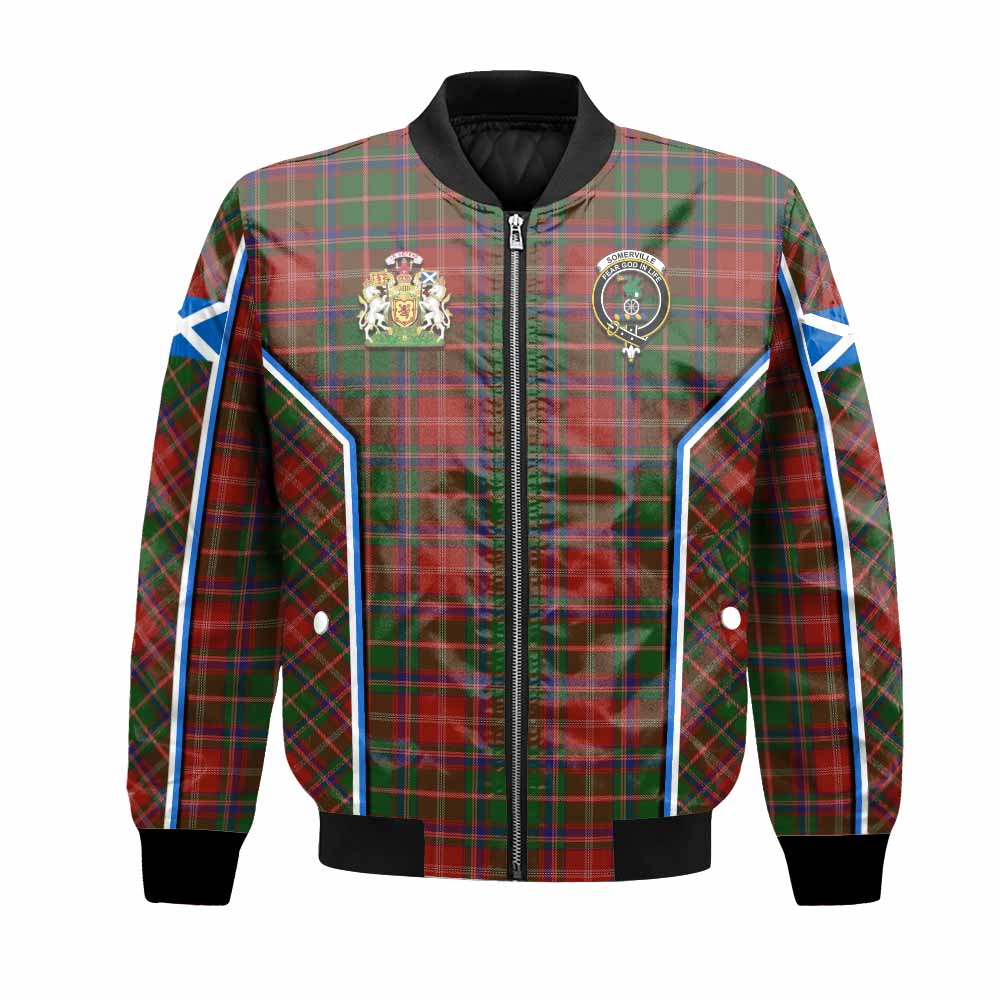 Somerville Tartan Crest Bomber Jacket Scotland Coat of Arm Flag Style - Tartan Vibes Clothing