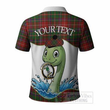 Somerville Tartan Crest Cute Nessie Polo Shirt Scottish Loch Ness Monster