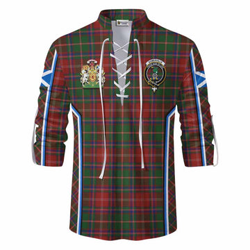 Somerville Tartan Crest Ghillie Kilt Shirt Scotland Coat of Arm Flag Style
