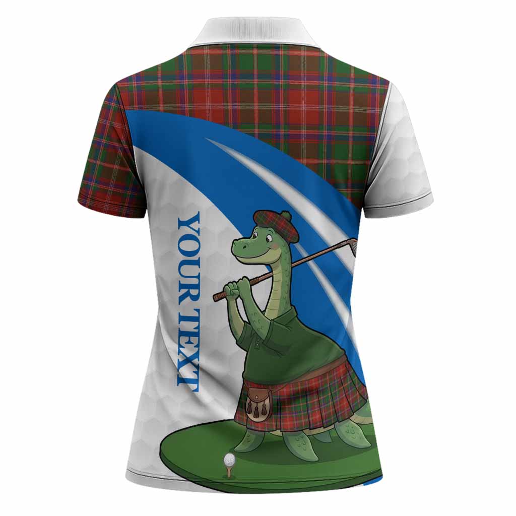 Somerville Tartan Crest Golf Nessie Women Polo Shirt Loch Ness Monster Sporty Style