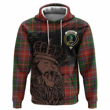 Somerville Tartan Crest Hoodie Crowned Lion Heritage Style