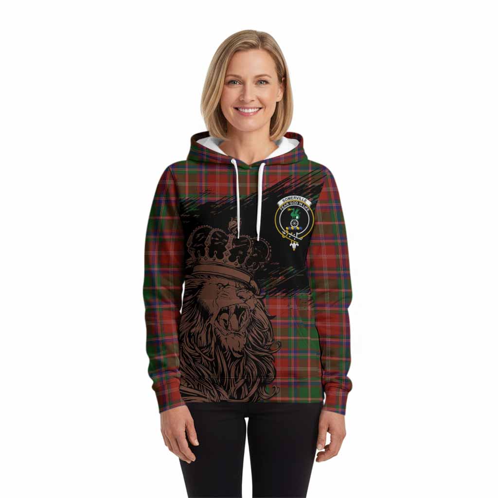 Somerville Tartan Crest Hoodie Crowned Lion Heritage Style