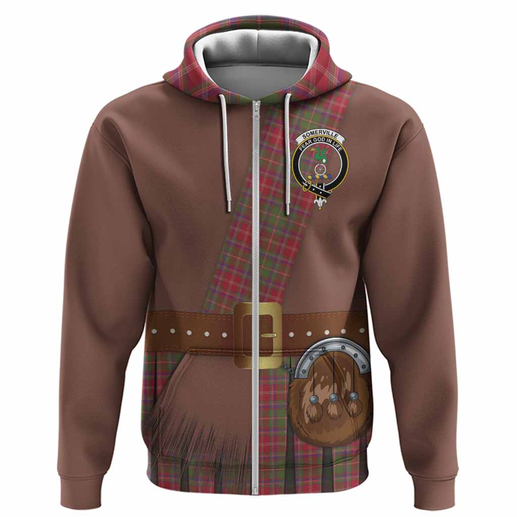 Somerville Tartan Crest Hoodie Kilt Costume Style