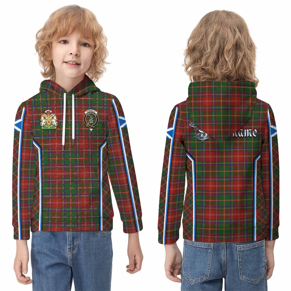 Somerville Tartan Crest Kid Hoodie Scotland Coat of Arm Flag Style - Tartan Vibes Clothing