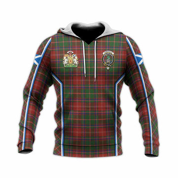 Somerville Tartan Crest Knitted Hoodie Scotland Coat of Arm Flag Style