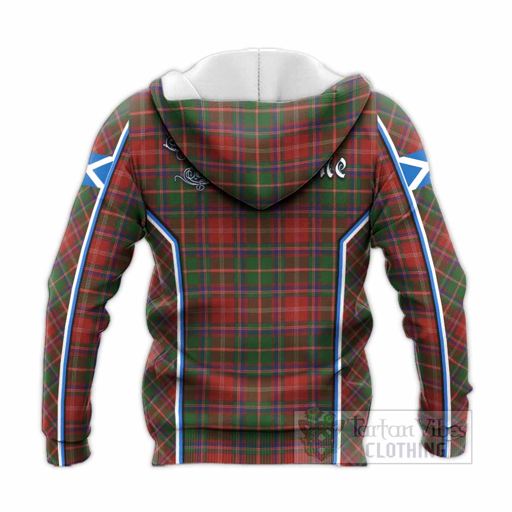 Somerville Tartan Crest Knitted Hoodie Scotland Coat of Arm Flag Style - Tartan Vibes Clothing
