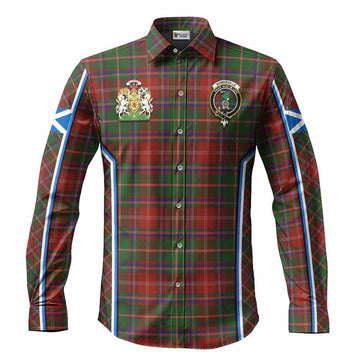 Somerville Tartan Crest Long Sleeve Button Shirts Scotland Coat of Arm Flag Style