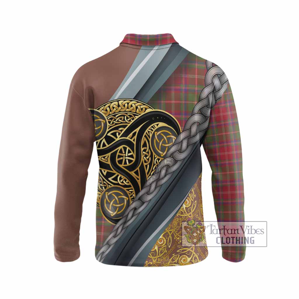 Somerville Tartan Crest Long Sleeve Polo Shirt Scottish Triskele Celtic