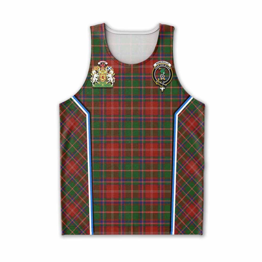 Somerville Tartan Crest Men Tank Top Scotland Coat of Arm Flag Style - Tartan Vibes Clothing